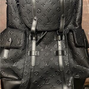 Louis Vuitton Black Embossed Monogram Backpack